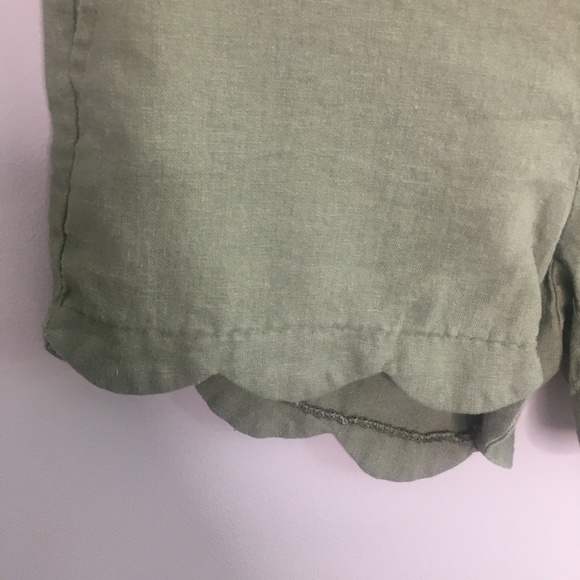 SOLD Blue Rain Green Scalloped Hem Shorts #083 - Picture 2 of 8